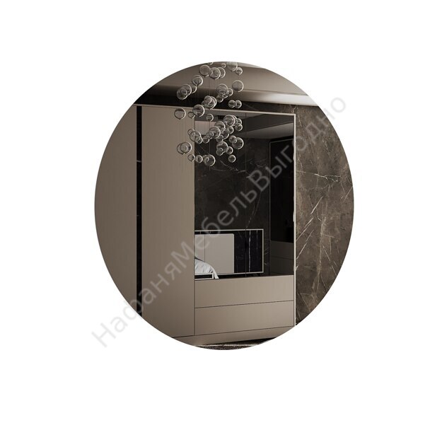 МС Калипсо секция №9 зеркало цвет Кашемир / Торос чёрный